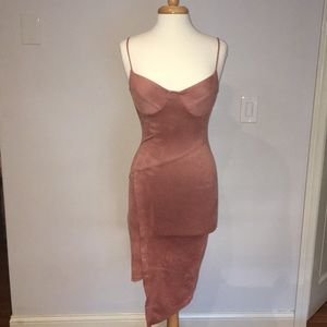 Mauve fitted midi dress